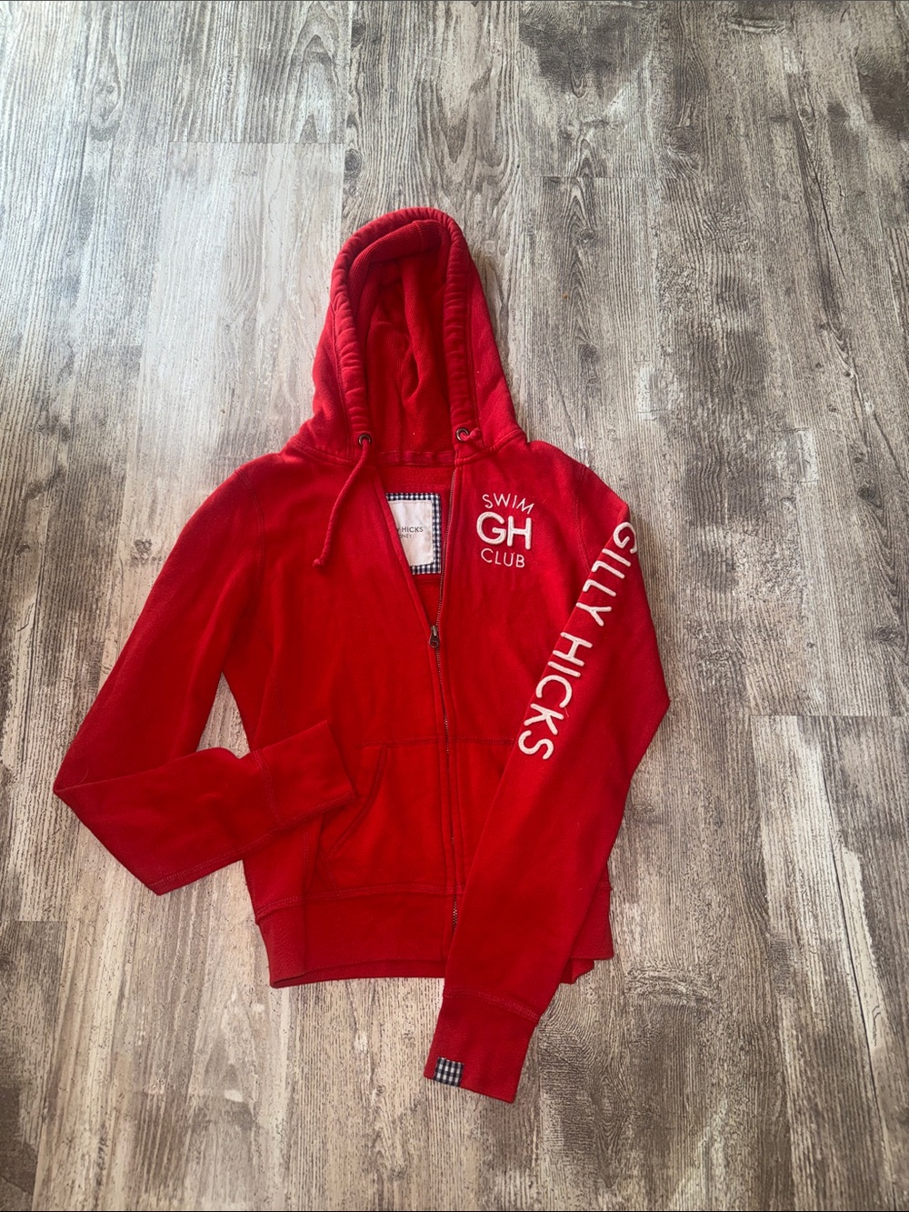 Gilly Hicks Bright Red Logo Zip Hoodie